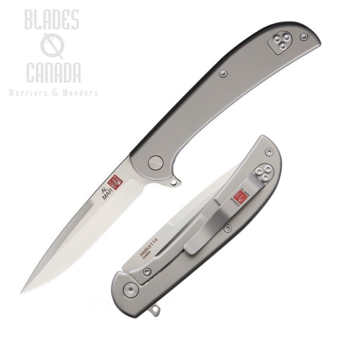 (image for) Al Mar Ultralight Flipper Framelock Folder, D2, Titanium Handle, AMK4114